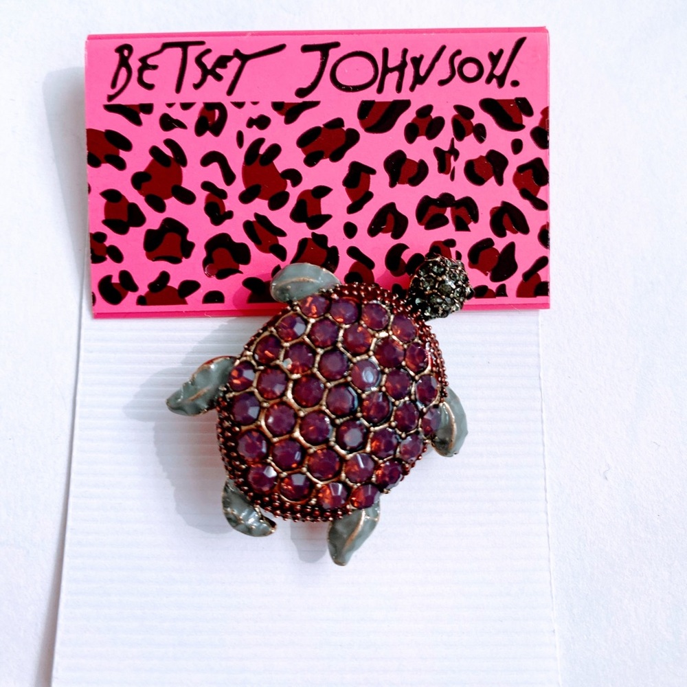 Betsey Johnson Crystal Studded Turtle Brooche